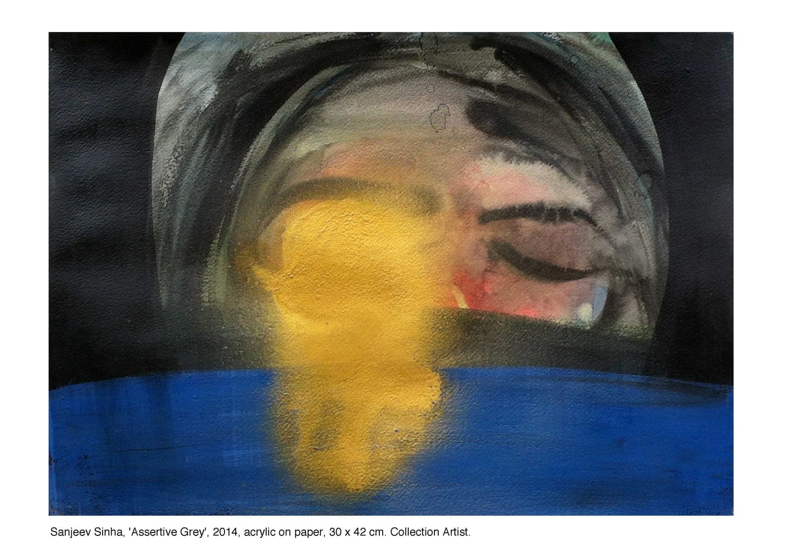Assertive Grey by Sanjeev Sinha — Acrylic on Paper, 2014 (work 19 of 25)
