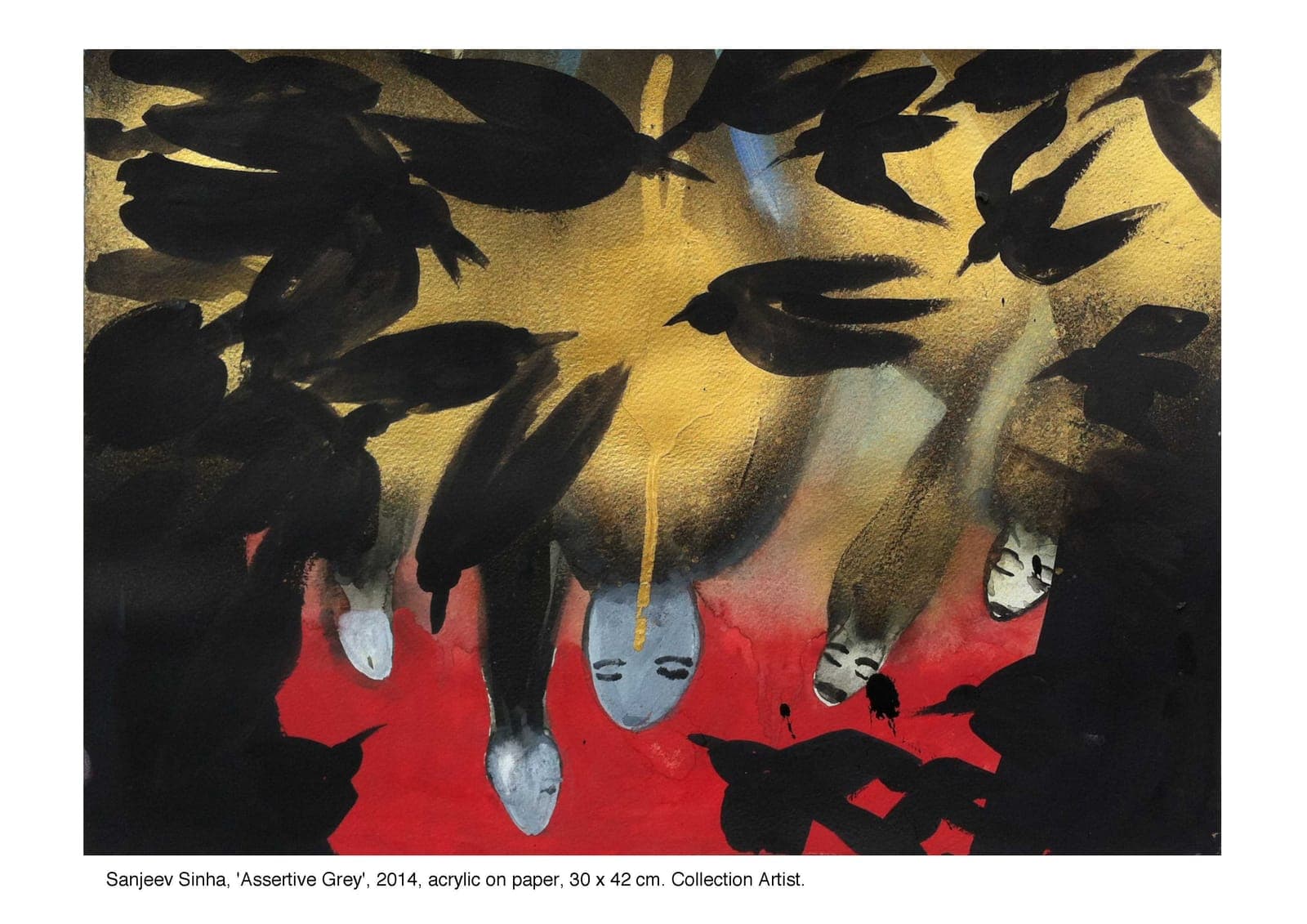 Assertive Grey by Sanjeev Sinha — Acrylic on Paper, 2014 (work 20 of 25)